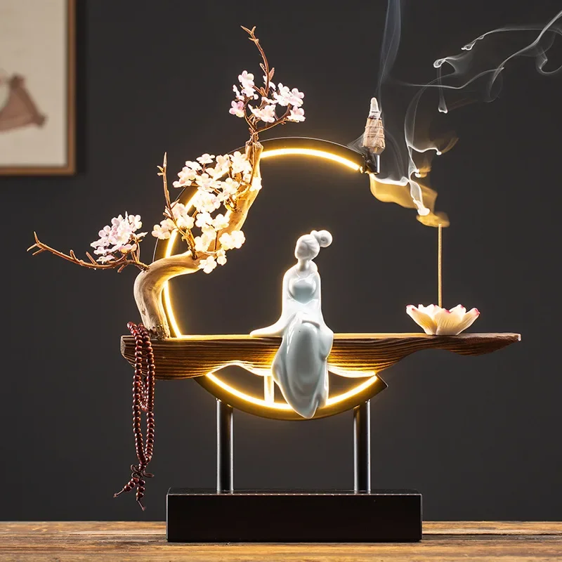 Lonely Lady reverse incense burner with LED