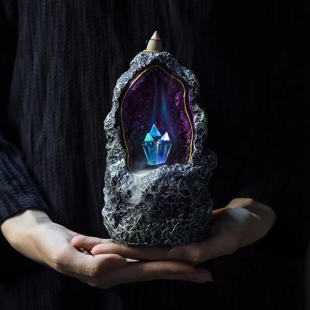 Backflow Incense Burner with LED Lights for Meditation